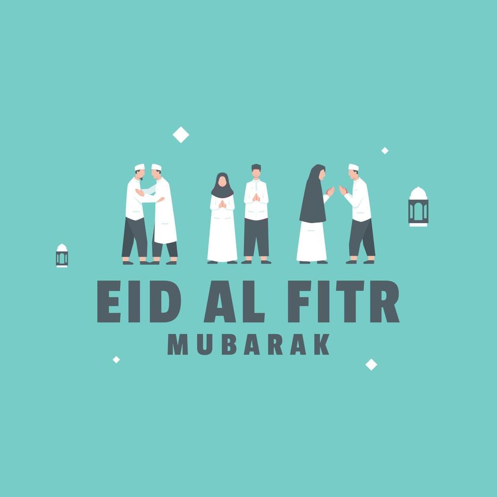 banner de eid al fitr con ilustración de adorno islámico vector