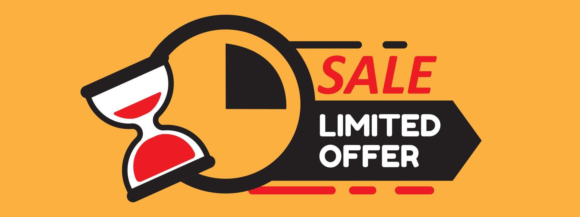limited offer hurry up with clock for promotion, banner, price. Label countdown of time for offer sale or exclusive deal.Alarm clock vector