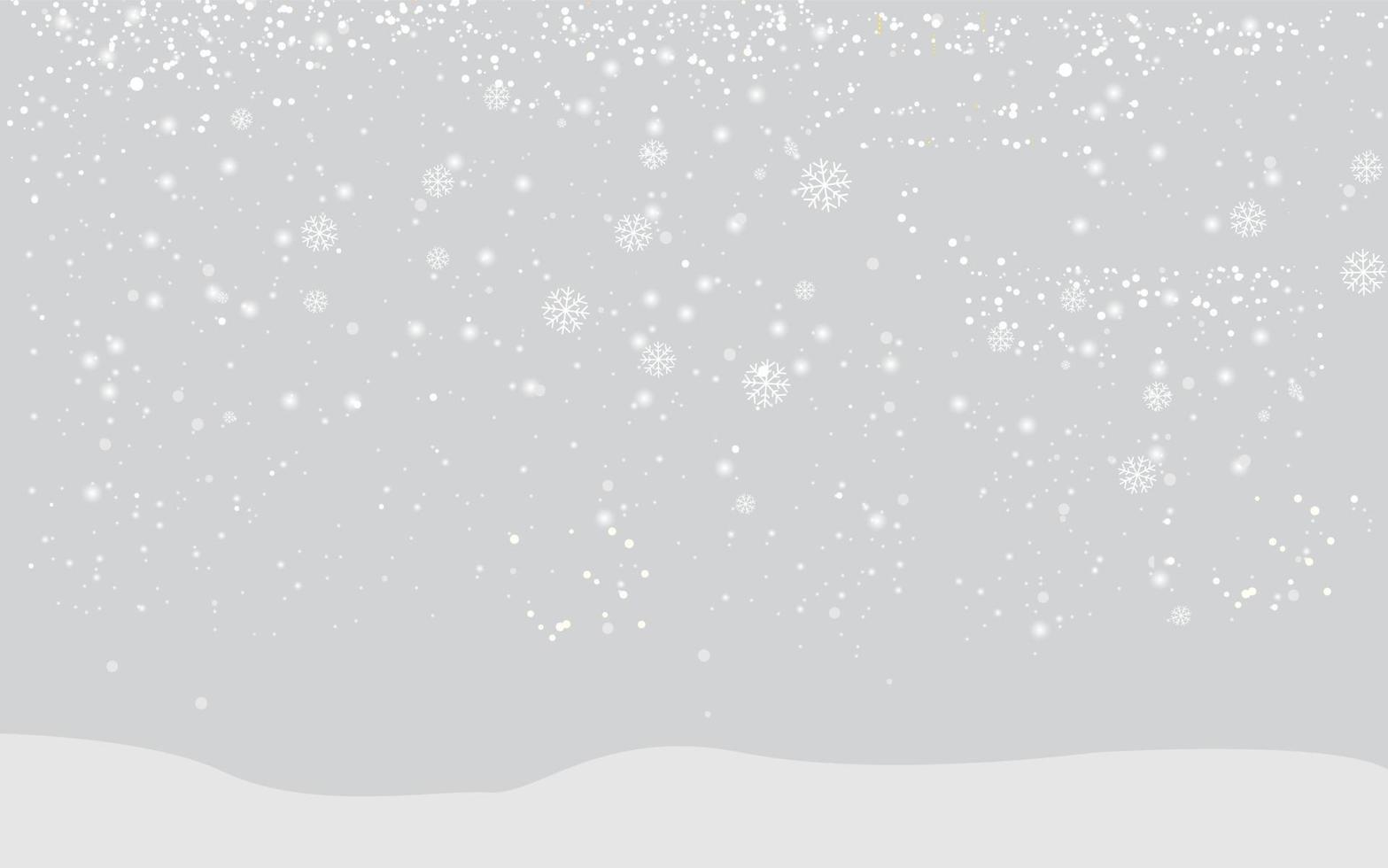 fondo gris de invierno de vacaciones con nieve o copo de nieve para feliz navidad y feliz año nuevo. ilustración vectorial vector