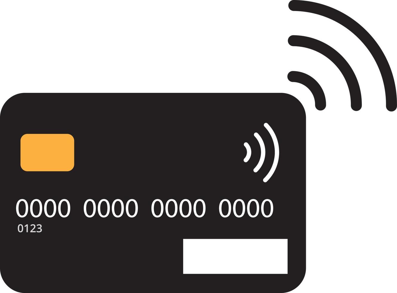 Contactless credit card icon, bank card with radio waves sign, credit card payment vector illustration