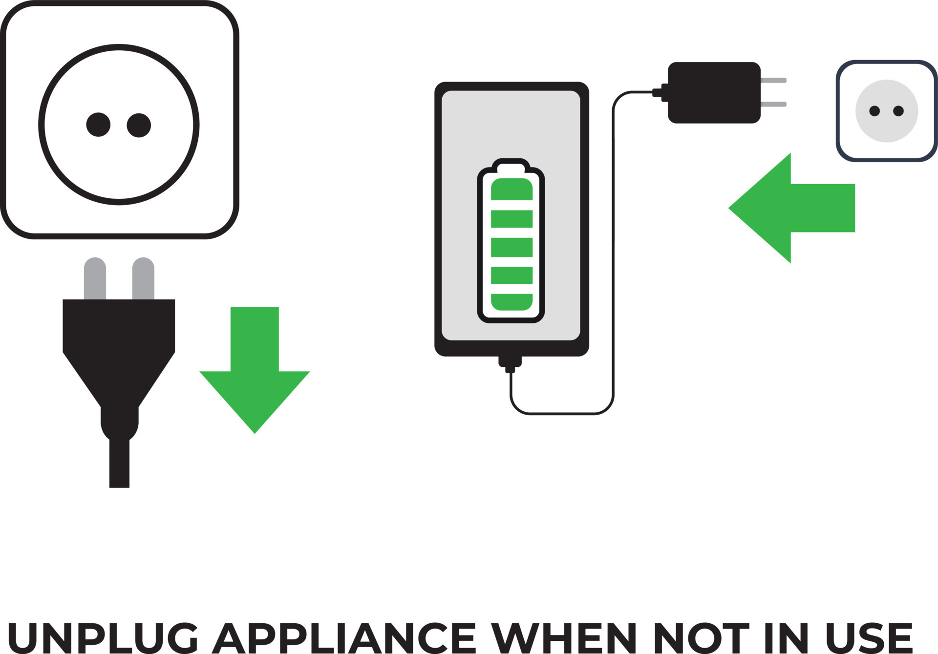 Ecofriendly tips unplug appliances when not in use 17723797 Vector Art