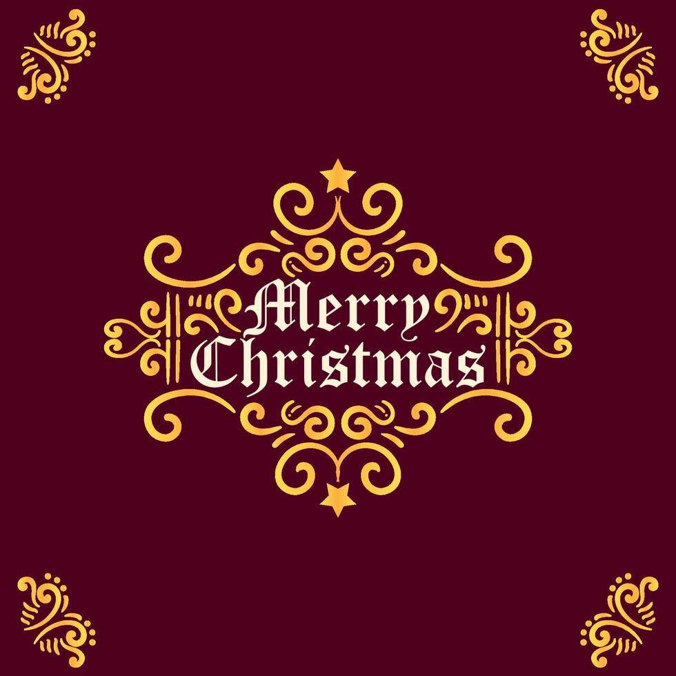 Merry Christmas Lettering and Ornament vector