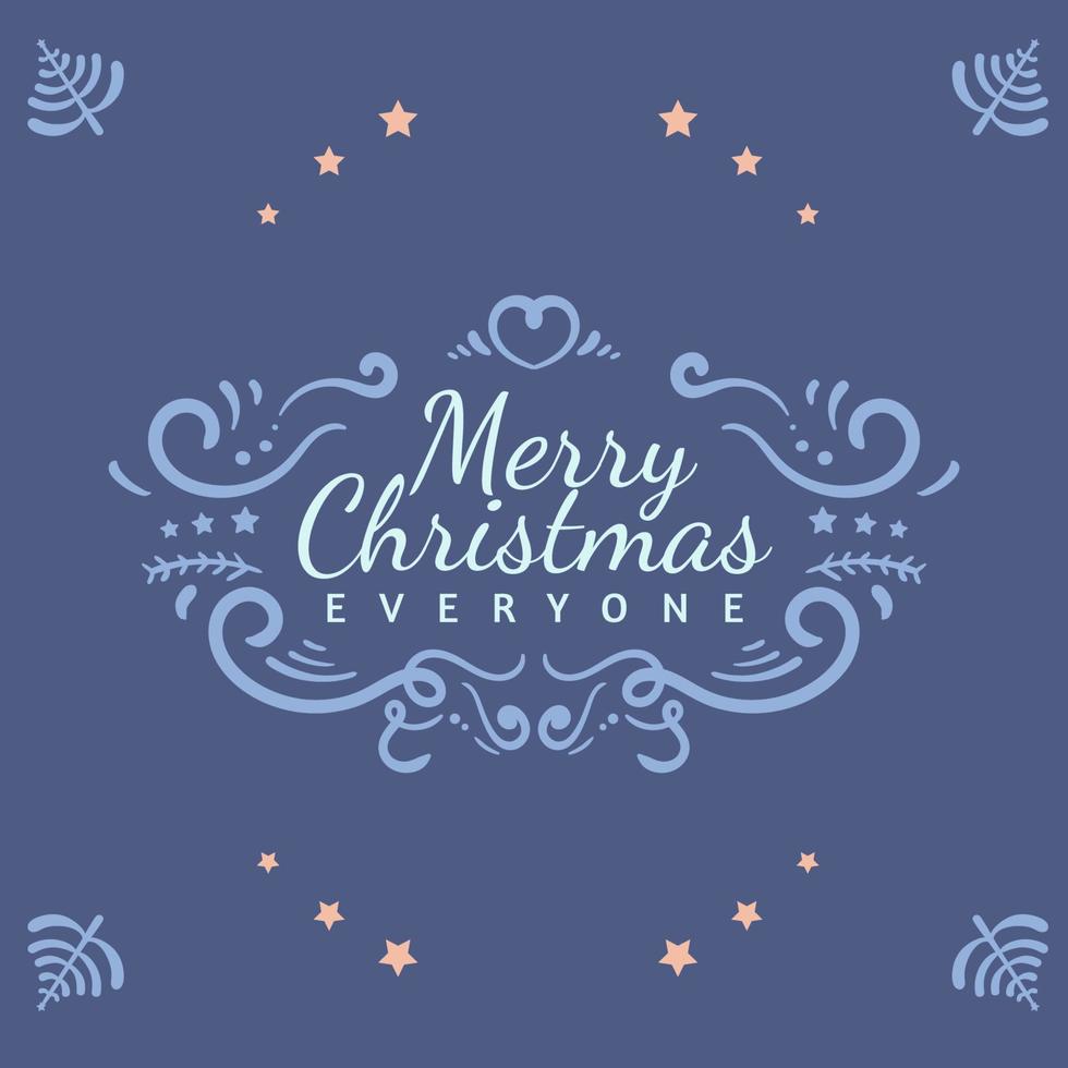 Merry Christmas Lettering and Ornament vector