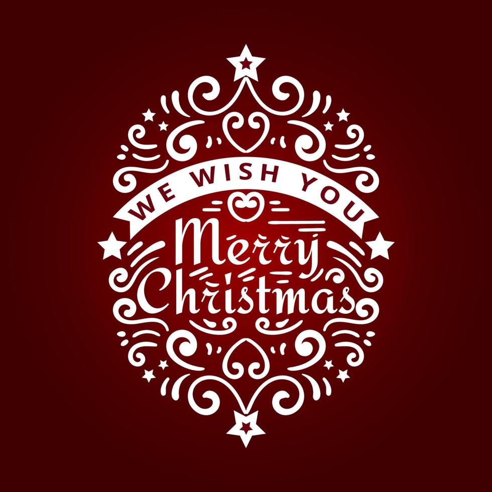 Merry Christmas Lettering and Ornament vector