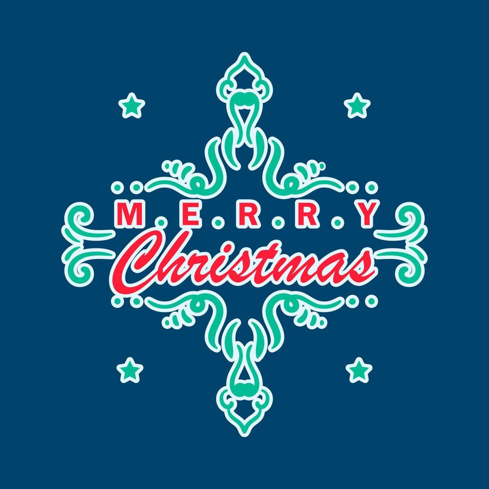 Merry Christmas Lettering and Ornament vector
