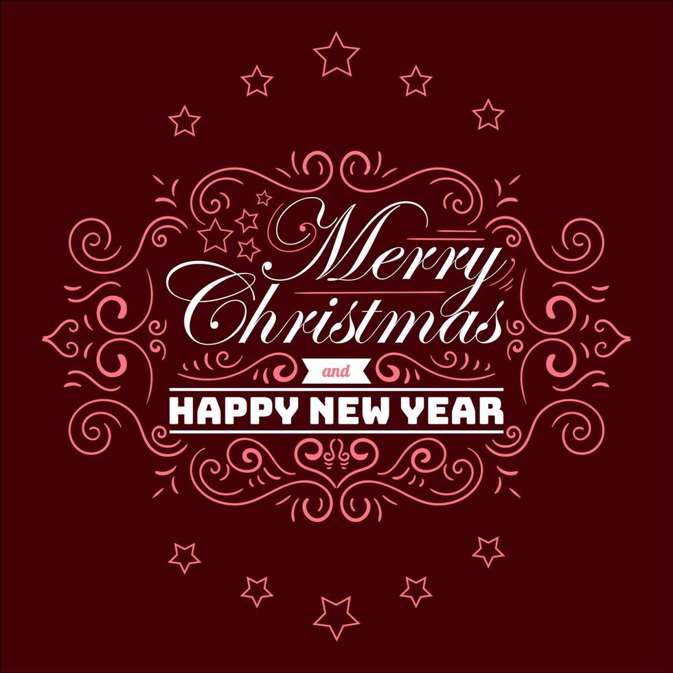 Merry Christmas Lettering and Ornament vector