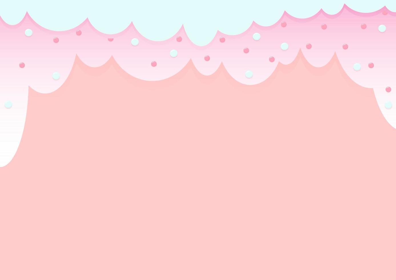 Pink solid color background with a blue drip on top and sprinkles vector