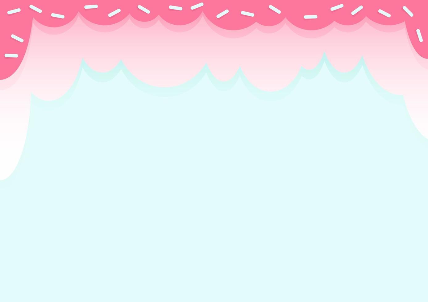 Sweet plain blue background with pink drip and sprinkles vector