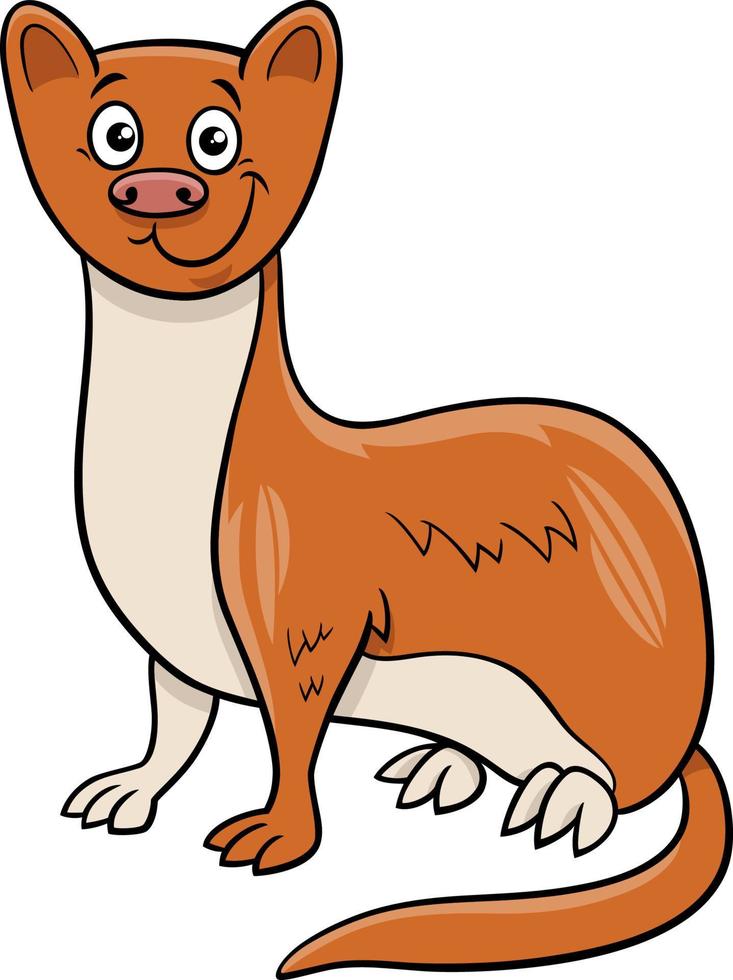 cute cartoon weasel comic animal character vector