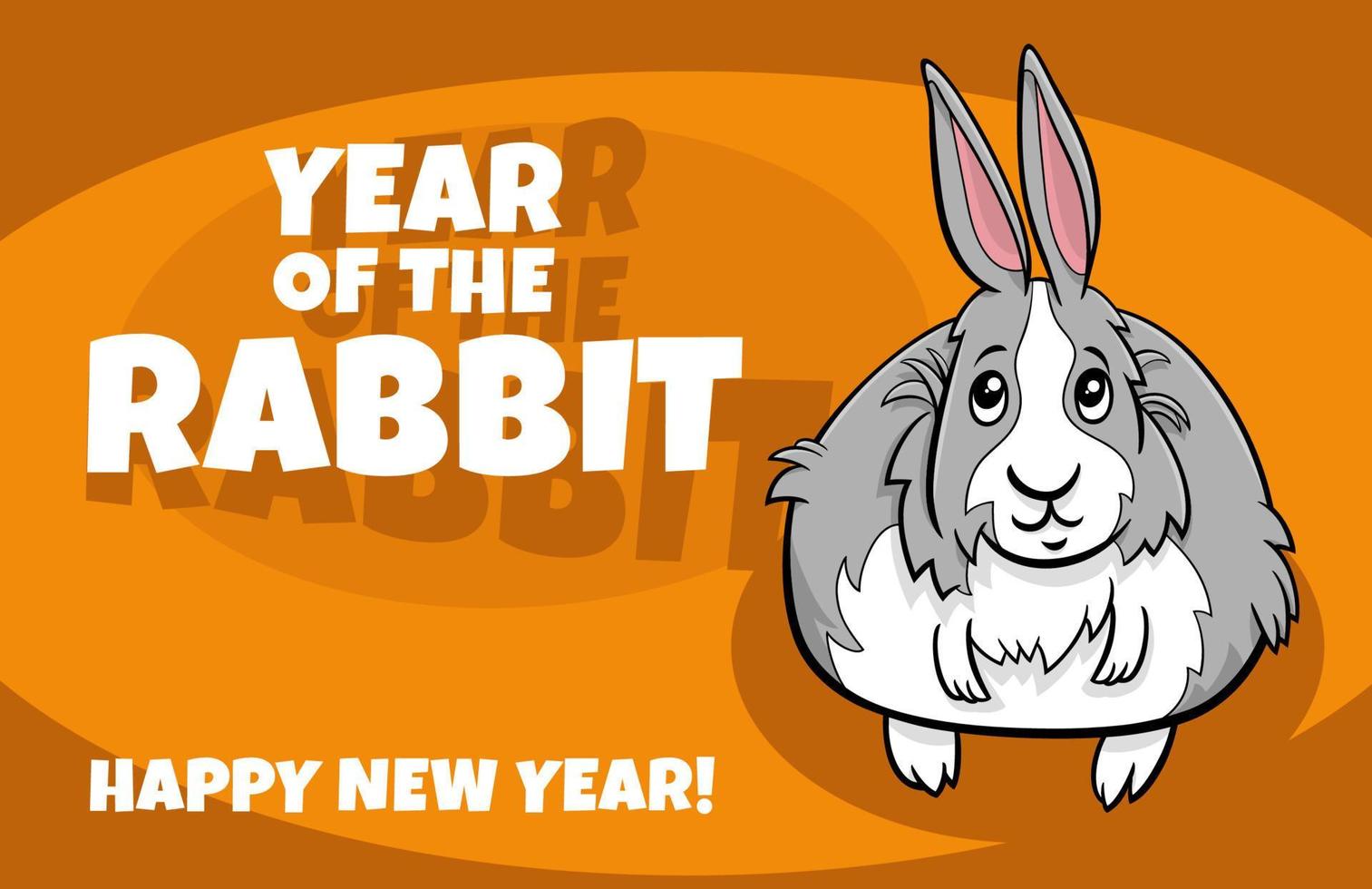 Chinese New Year design with funny rabbit character vector