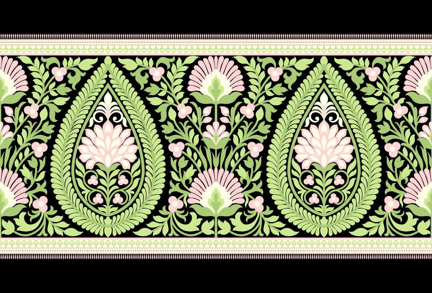 Geometric ethnic pattern seamless flower color oriental. seamless pattern. Design for fabric, curtain, background, carpet, wallpaper, clothing, wrapping, Batik, fabric Vector illustration.
