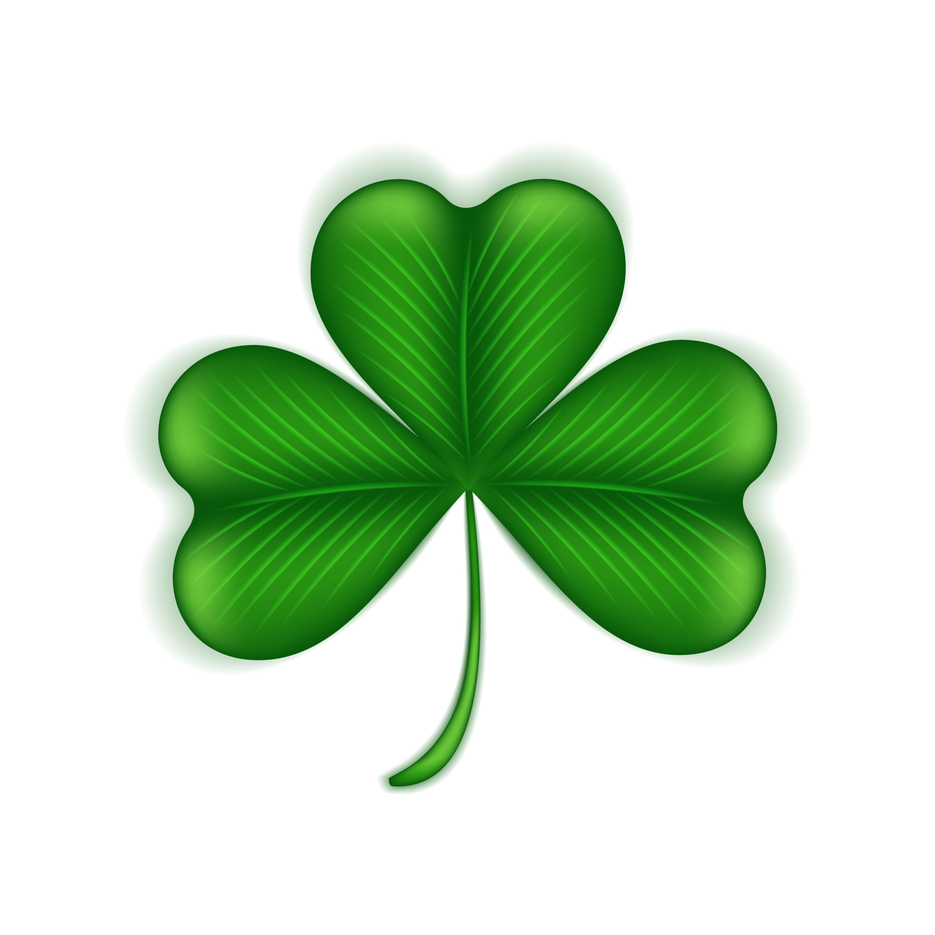 Clover is an Irish symbol of good luck for St. Patrick's Day. Green  shamrock 3d isolated on white background. Cartoon grass leaf. Vector  illustration. 17723998 Vector Art at Vecteezy