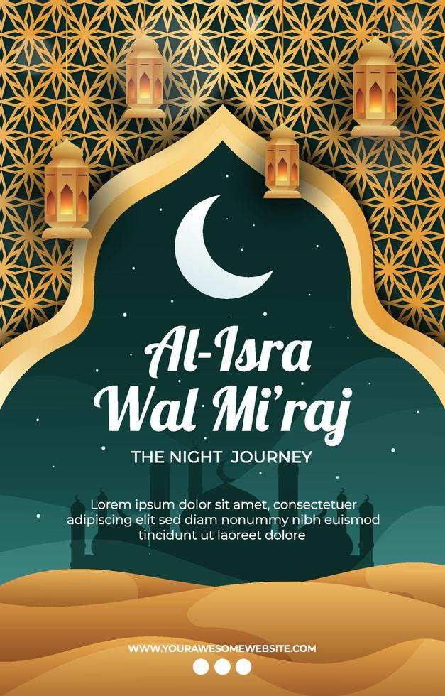 Isra Miraj Desert Poster vector