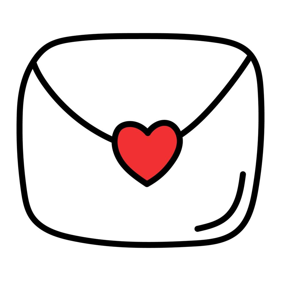 Love Letter. Sweet love letter in an envelope. Valentines Day vector