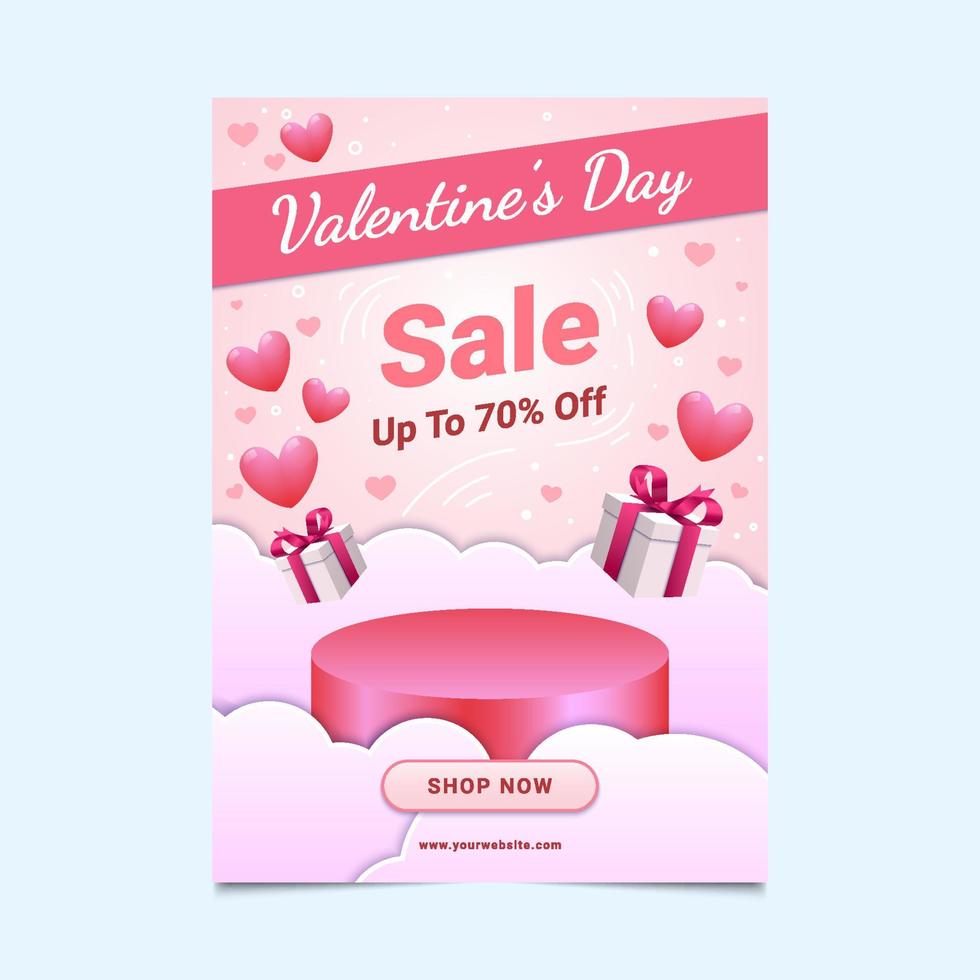 Valentine's Day Sale Poster Template vector