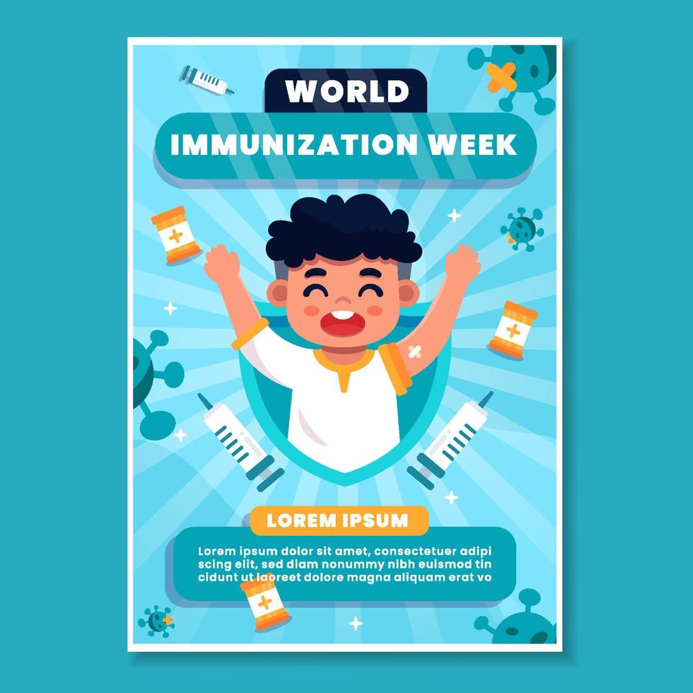 cartel de anuncio de servicio público de inmunización vector