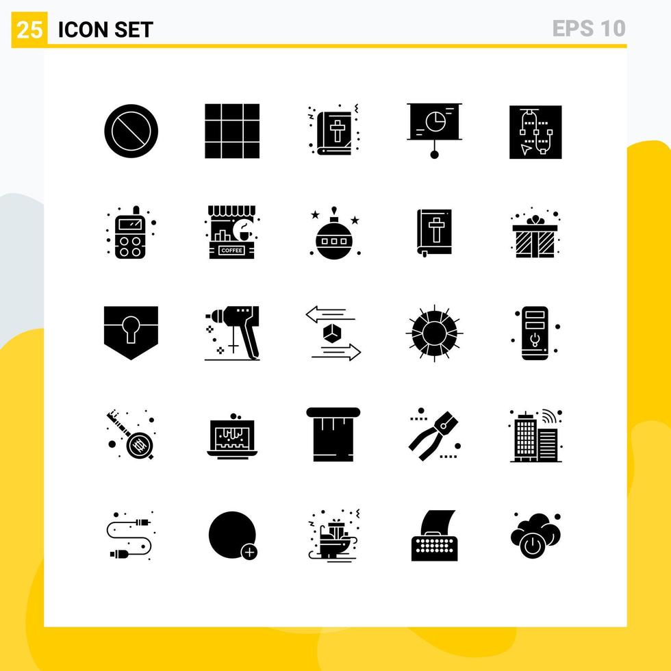 25 Universal Solid Glyph Signs Symbols of baby vector education screen teamwork Editable Vector Design Elements