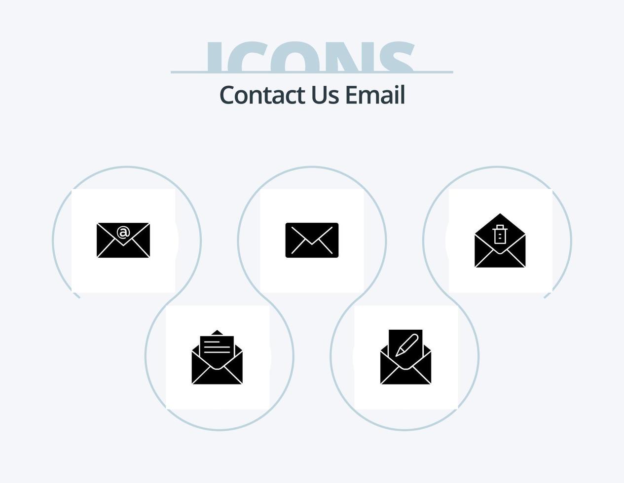 paquete de iconos de glifos de correo electrónico 5 diseño de iconos. Eliminar. correo. correo. mensaje. Email vector