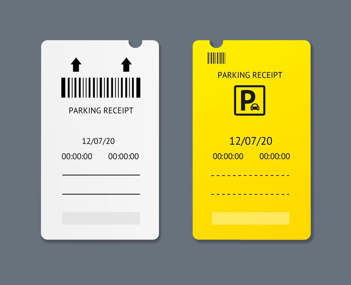 Realistic 3d Detailed Parking Tickets Set. Vector