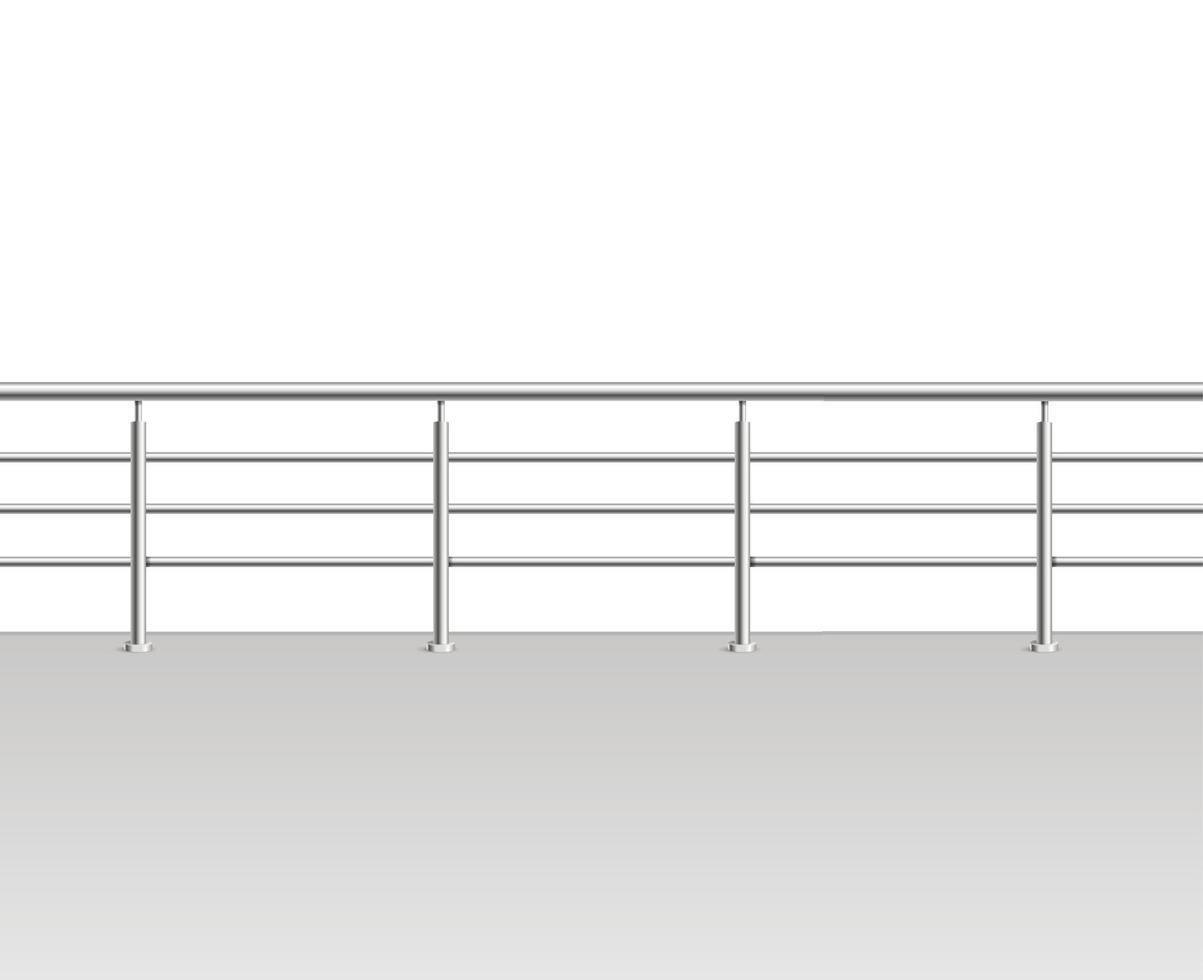 Realistic Detailed 3d Metal Modern Balcony or Terrace. Vector