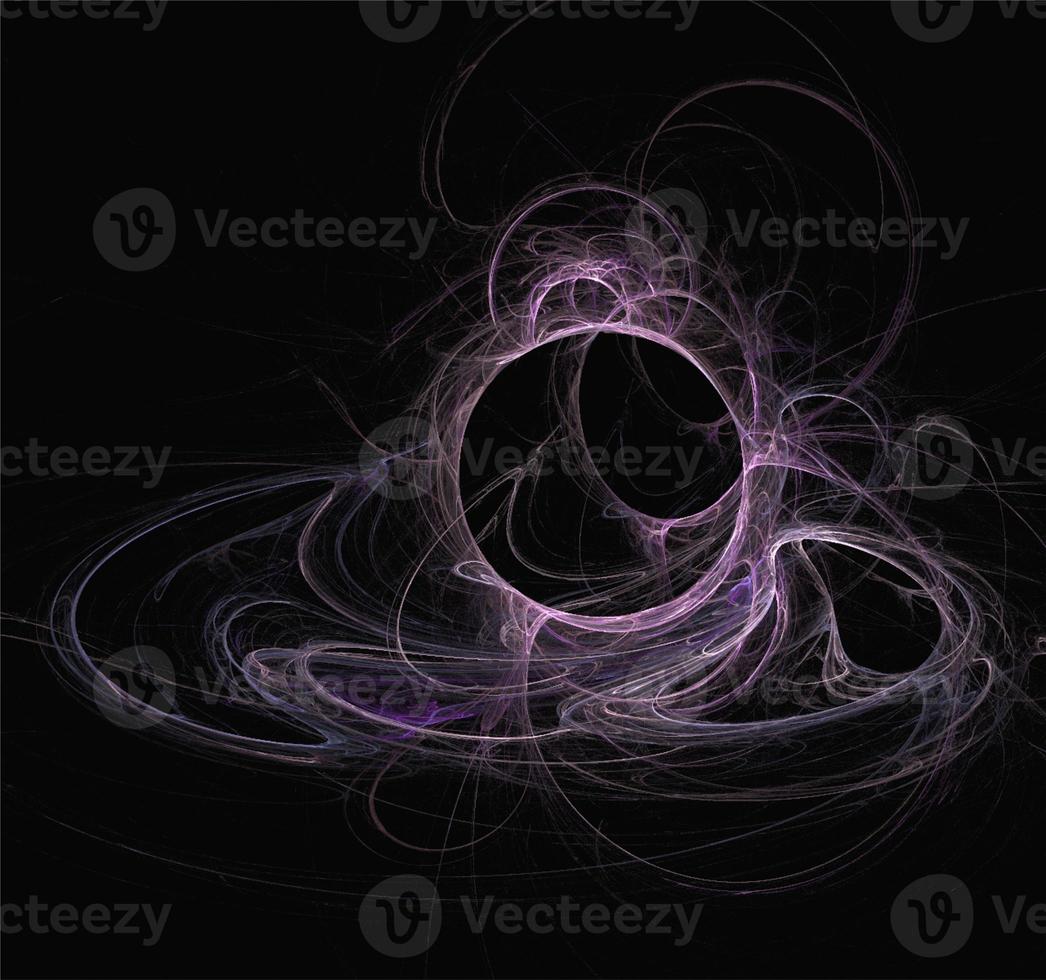 space fantasy illustration of purple planetary system on dark space background, art, design photo