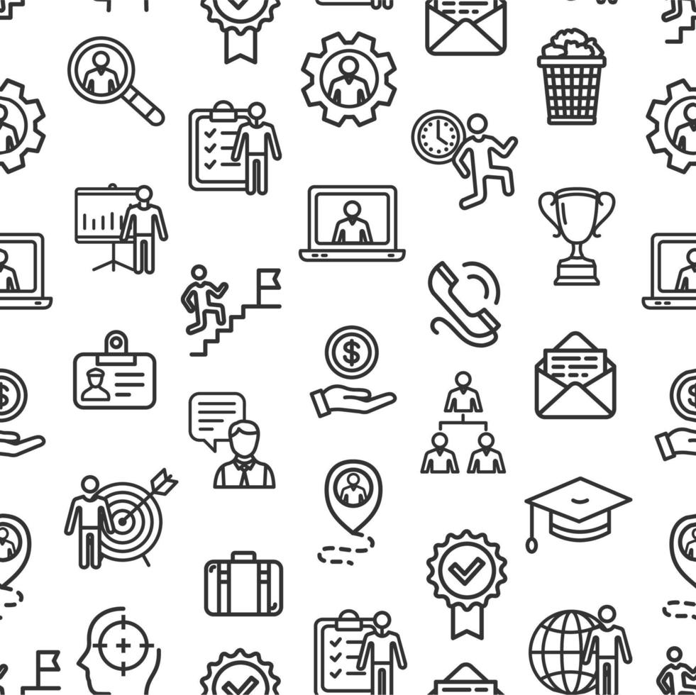 Head Hunting Signs Seamless Pattern Background on a White. Vector