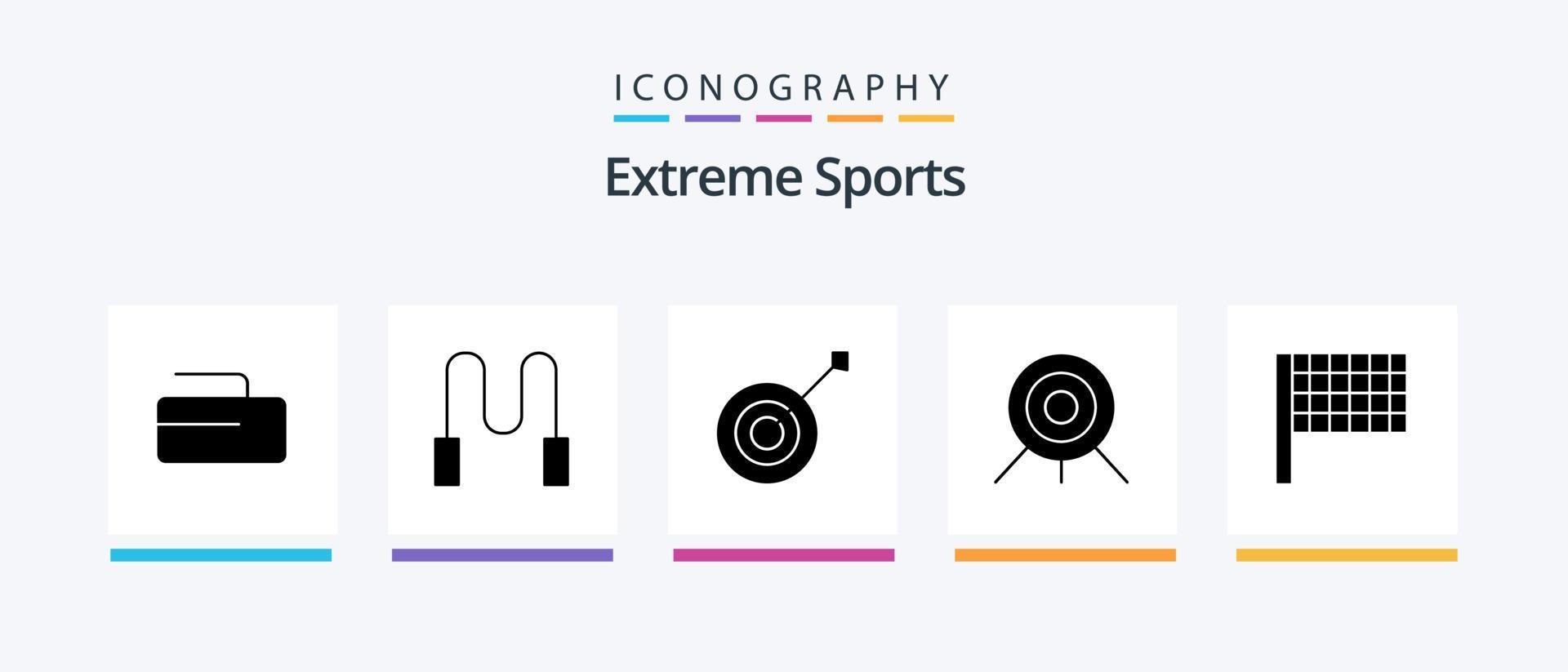 paquete de iconos sport glyph 5 que incluye . deporte. Deportes. objetivo. diseño de iconos creativos vector