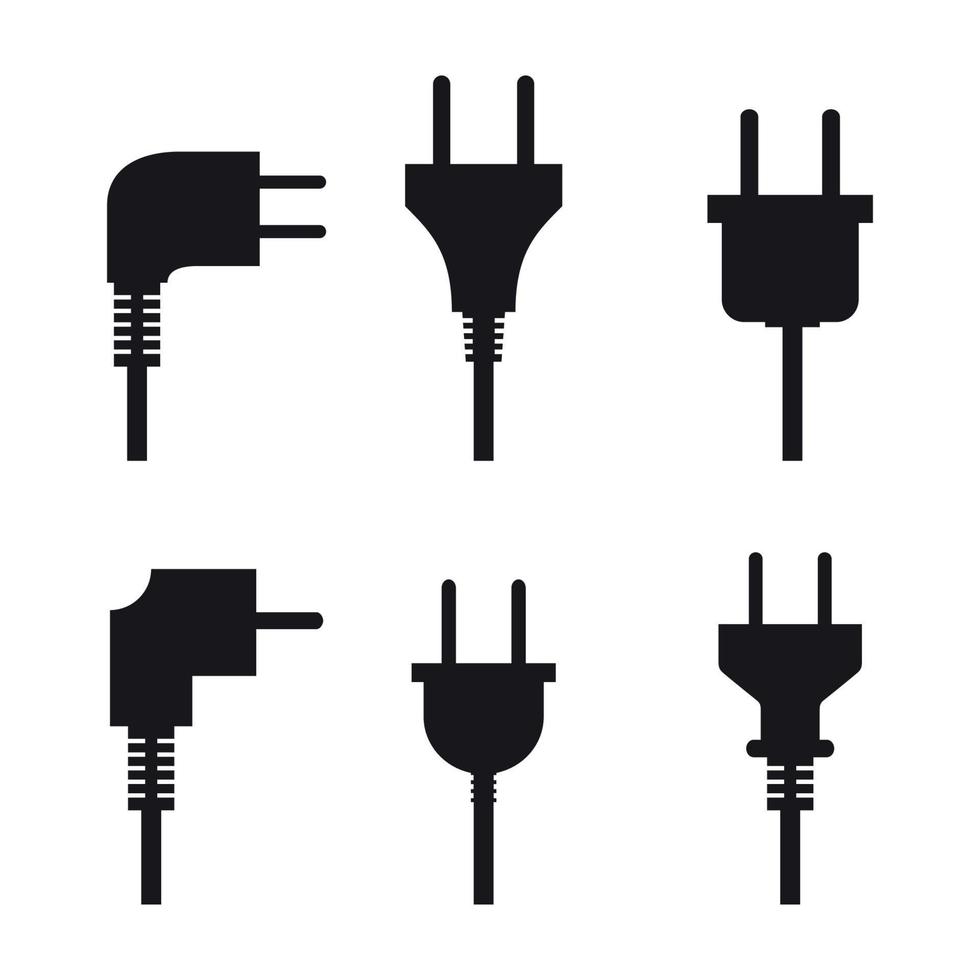 conjunto de iconos de enchufe eléctrico vector