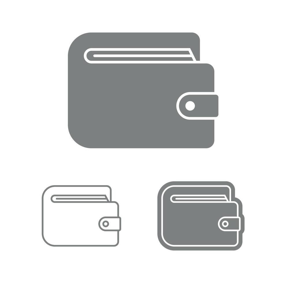 contorno de los iconos de la cartera, conjunto de líneas vector