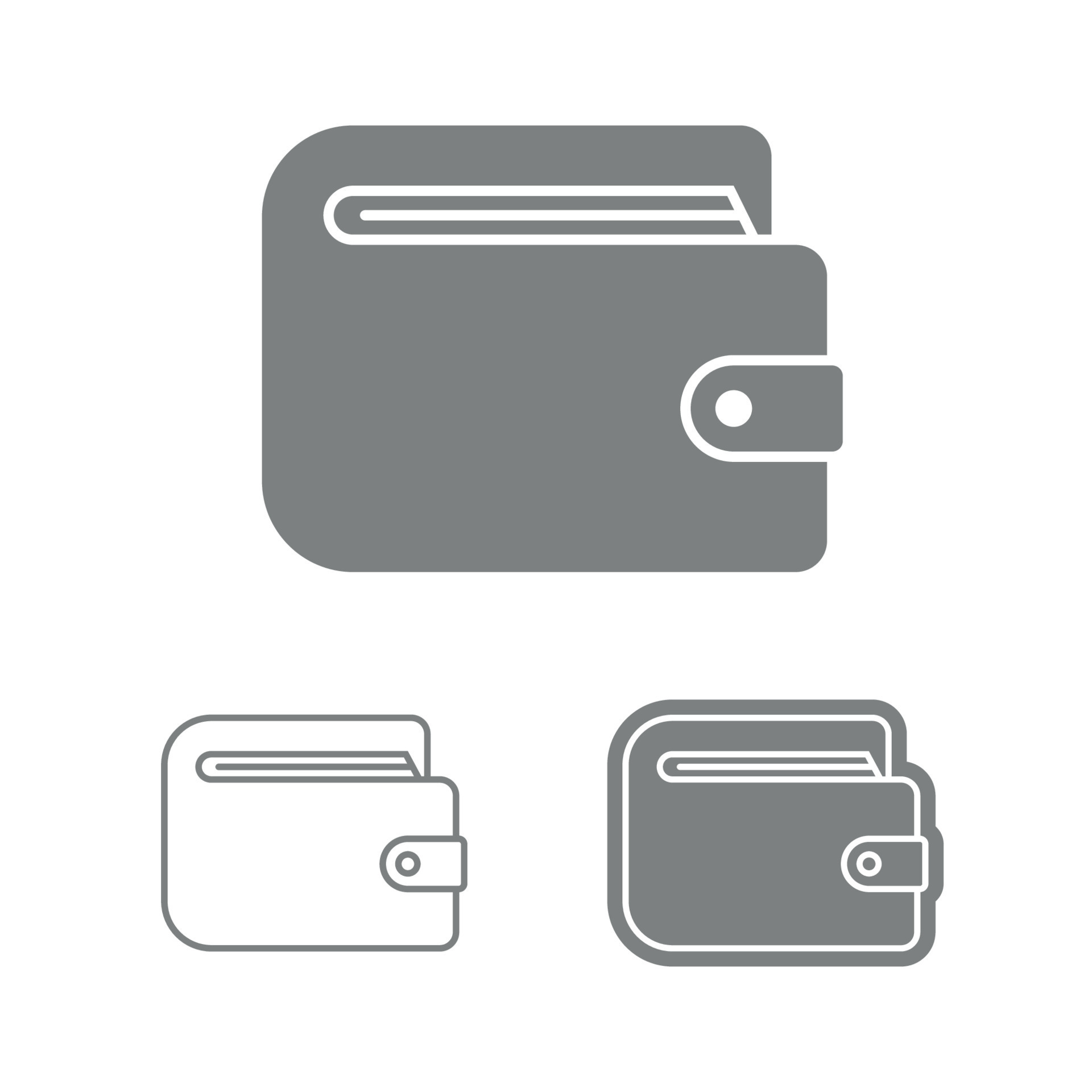 wallet icons contour, line set 17724521 Vector Art at Vecteezy