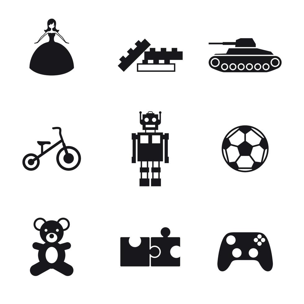 toy icons set vector