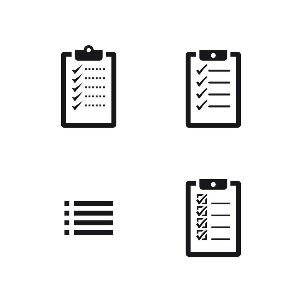 Checklist icons set, balck on a white background vector