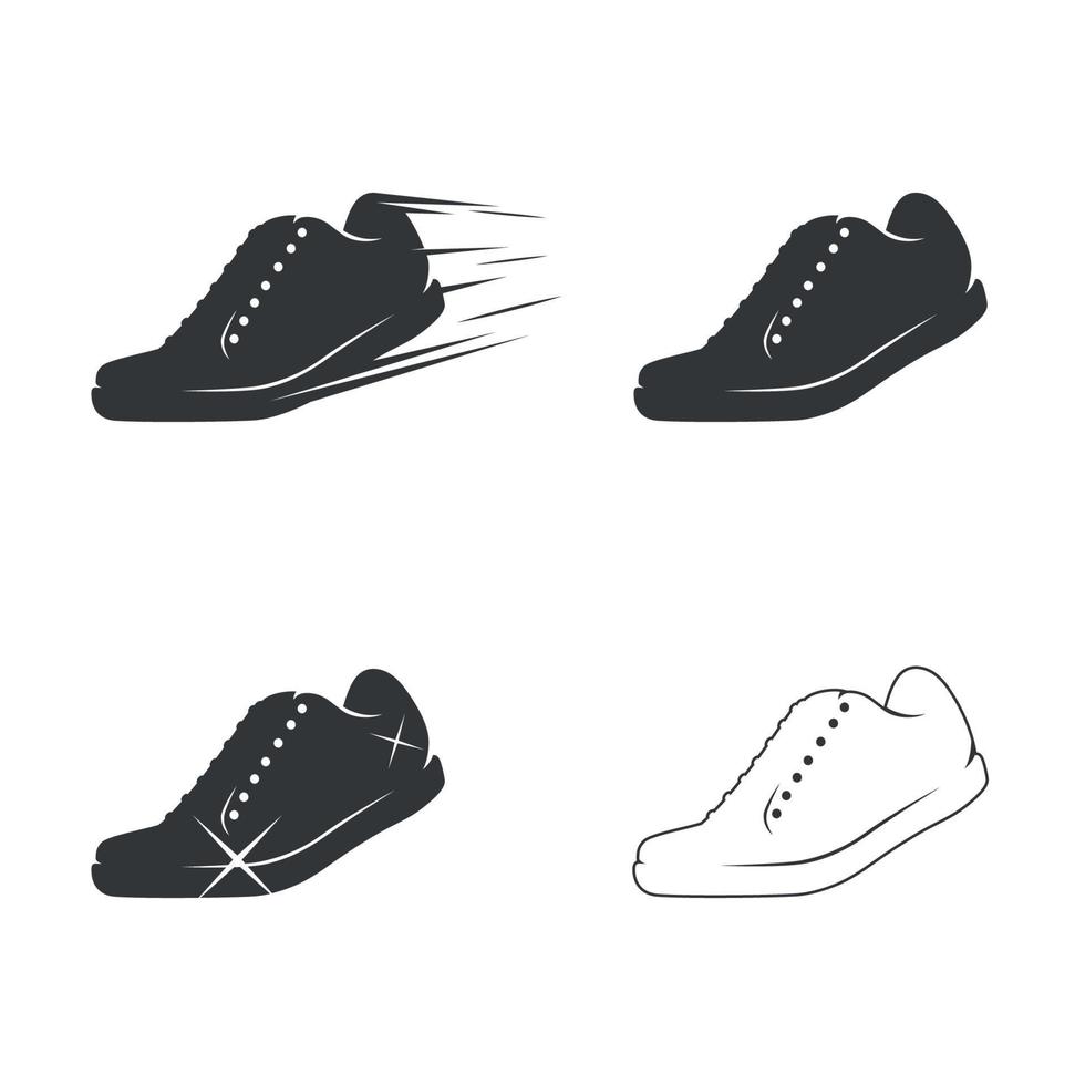 conjunto de iconos de zapatos. Negro sobre un fondo blanco vector