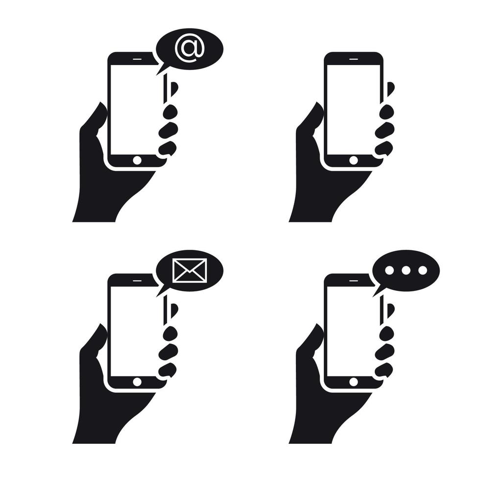 Hand Holding the Smart Phone with message, e-mail vector
