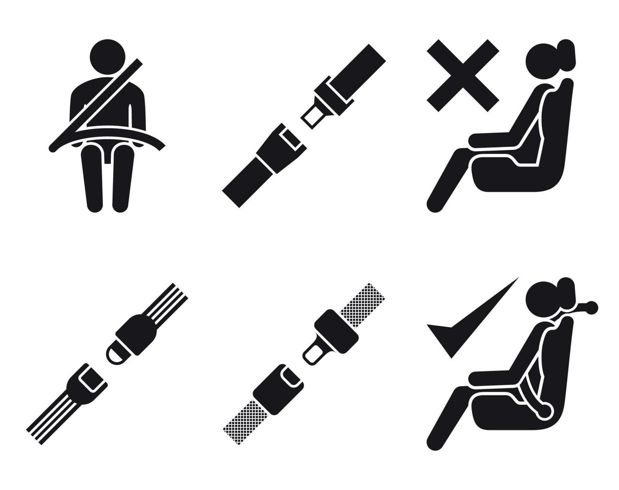 seat belt icons vector