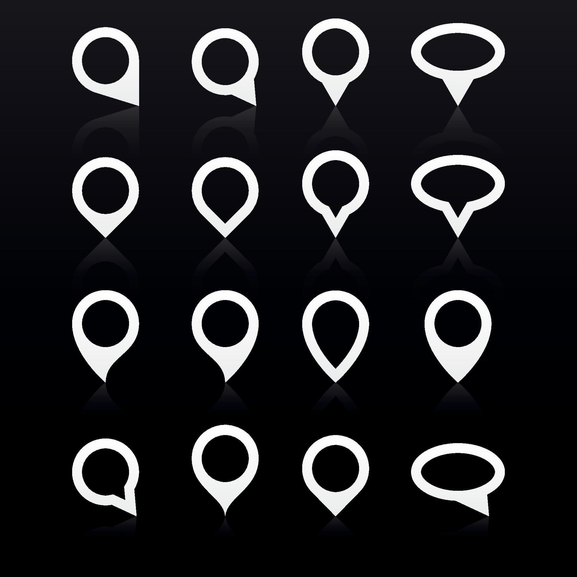 map pointer icons set 17724683 Vector Art at Vecteezy