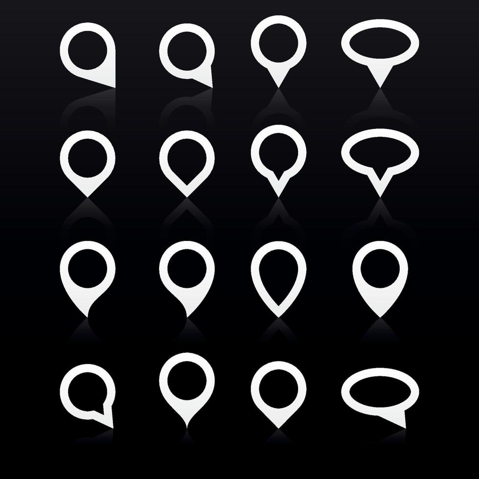 map pointer icons set vector