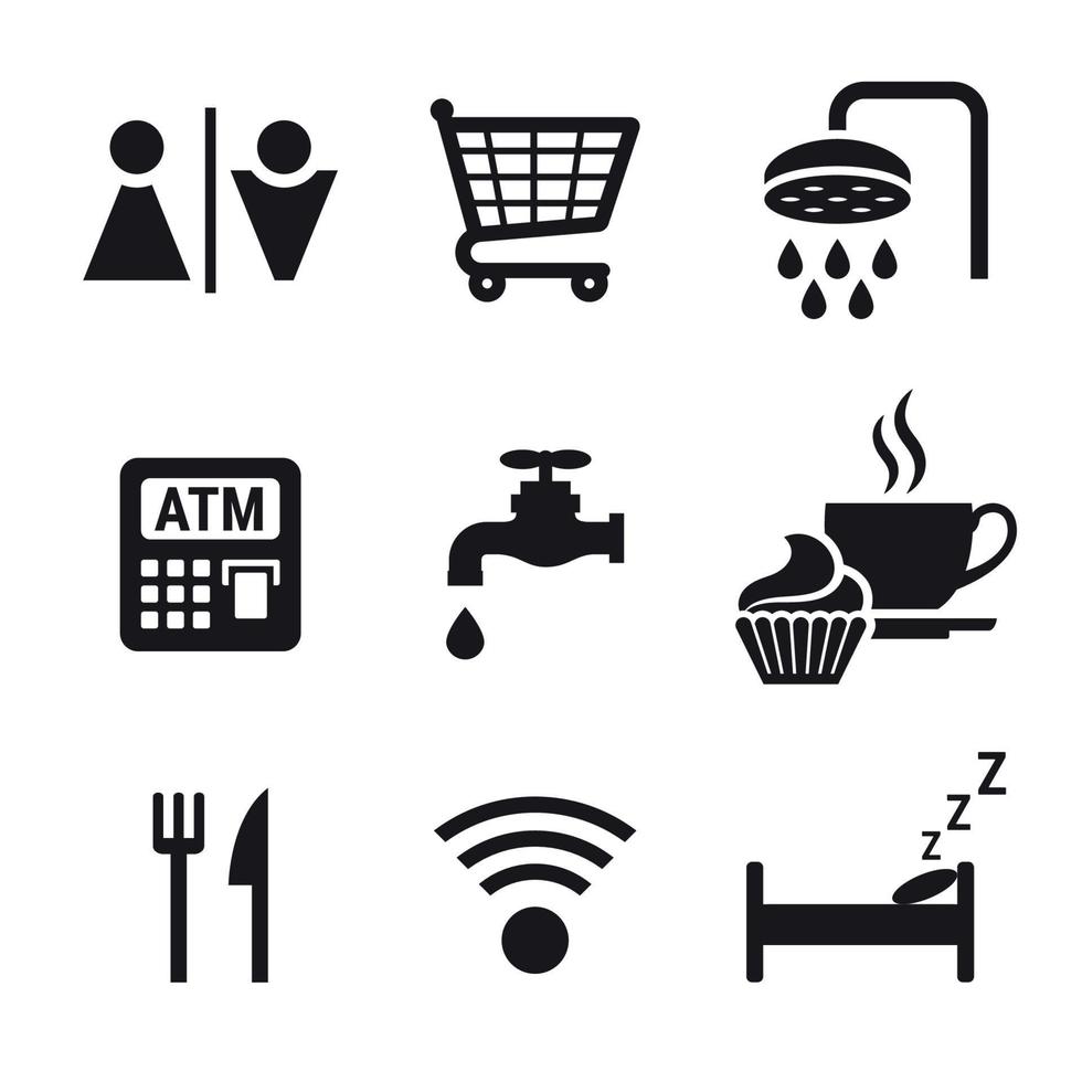 Public pictograms icons set vector