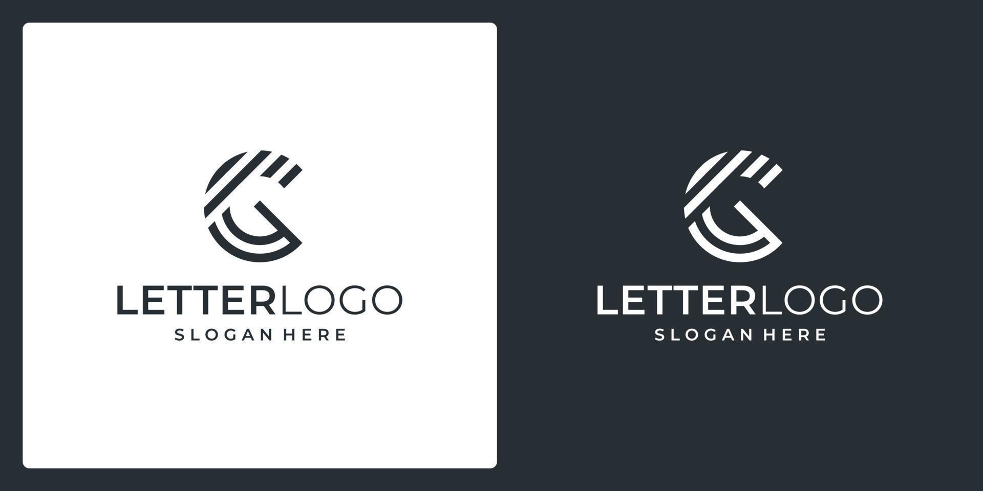 Alphabet letters Initial Monogram logo G with line models. Premium vector