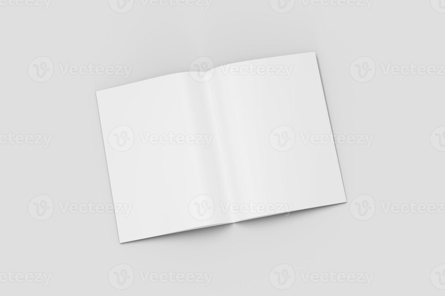 White magazine Mockup on concrete table  album or brochure  3d rendering photo