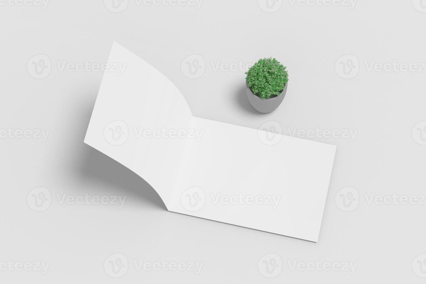 Blank Paper Landscape Brochure Mockup photo