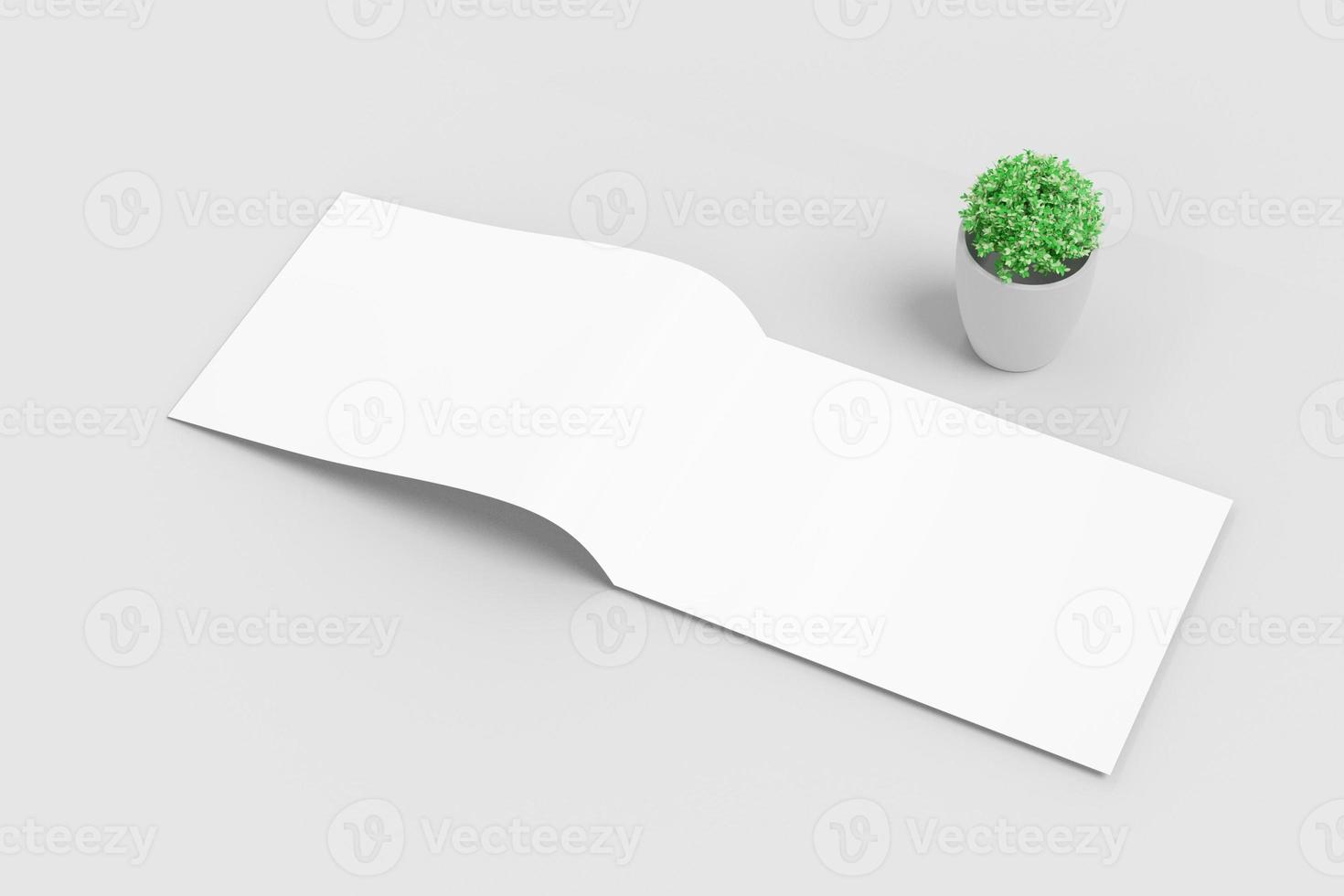 maqueta de folleto de paisaje de papel en blanco foto