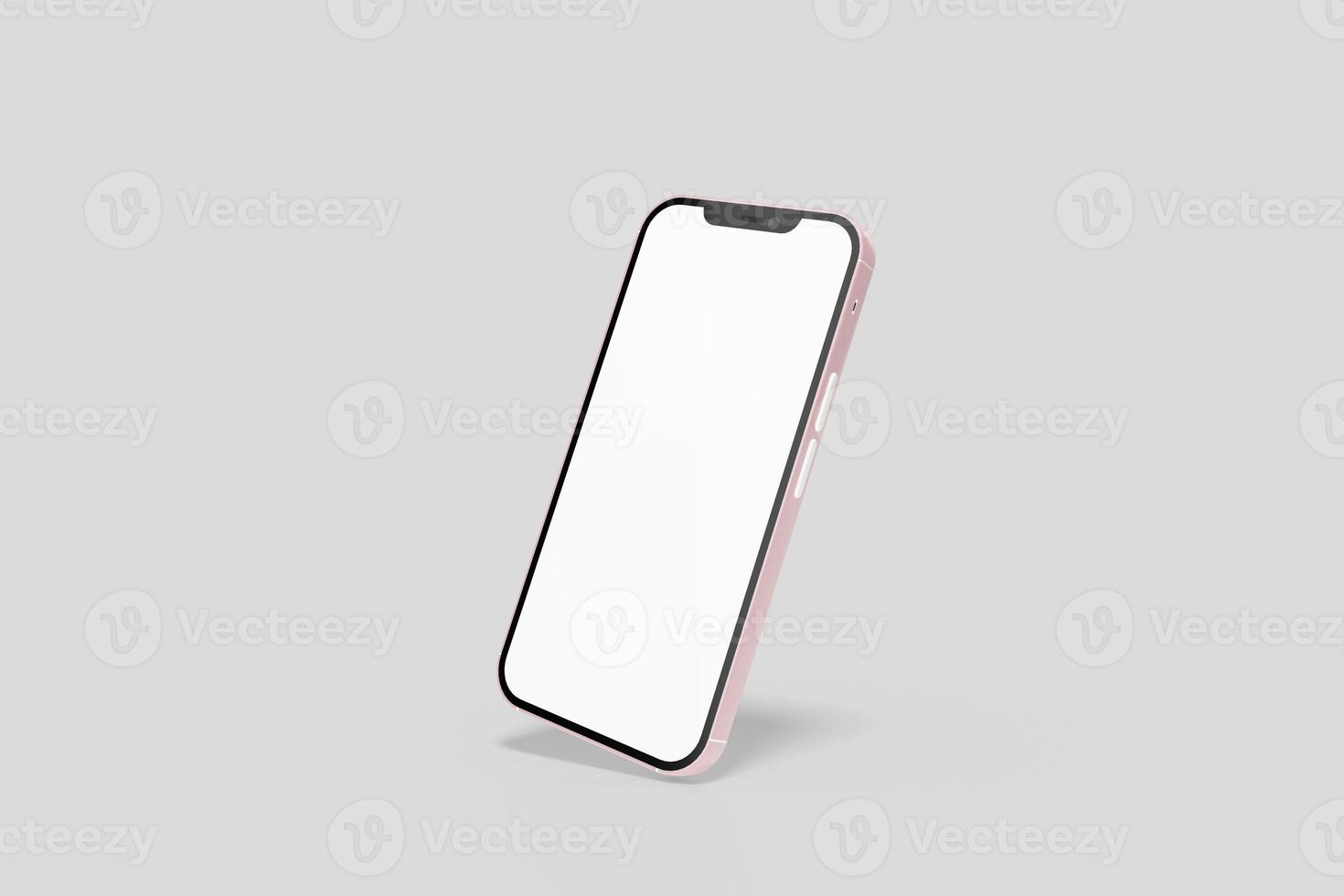 Smartphone with blank screens for your design isolated on white background. photo
