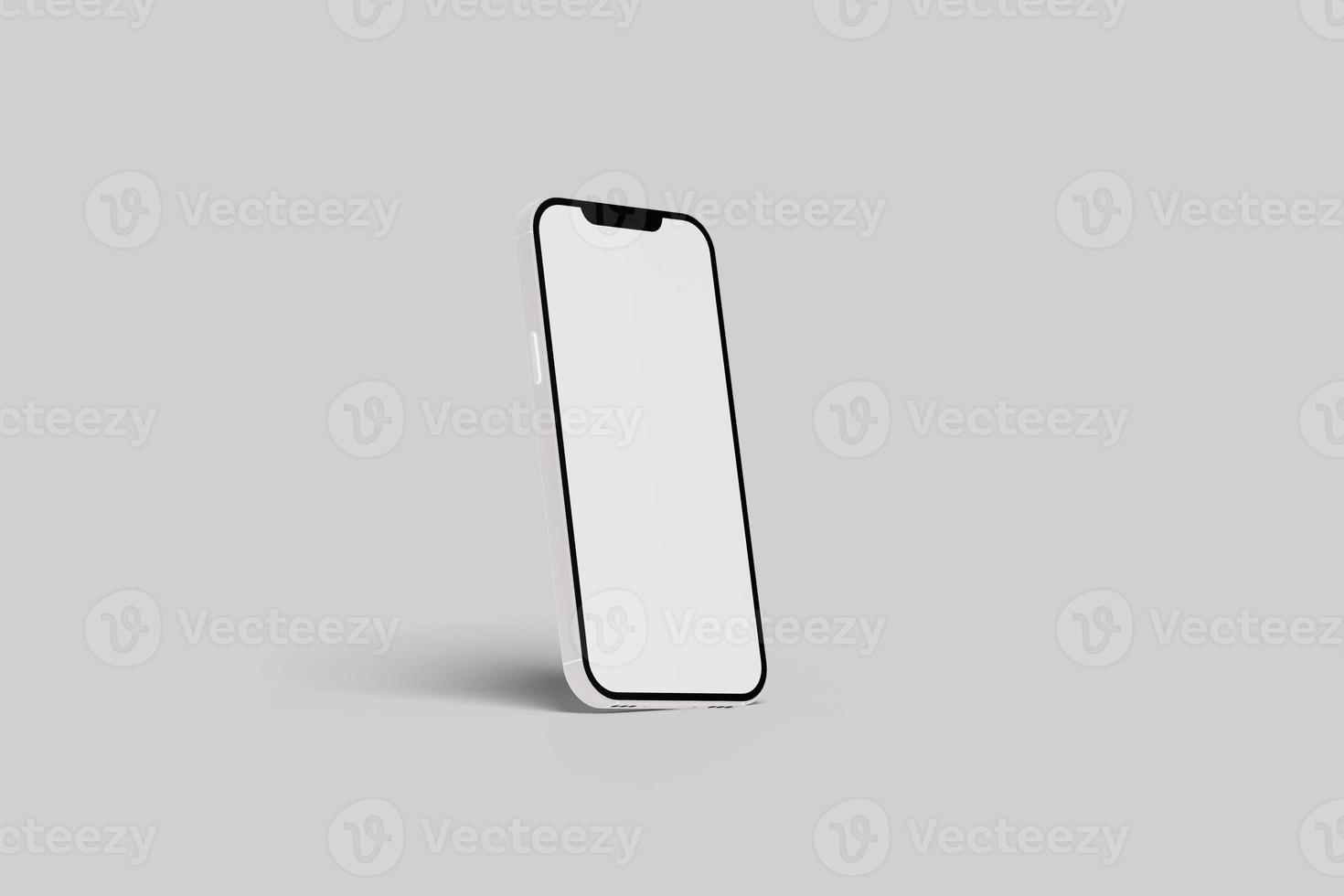 Smartphone with blank screens for your design isolated on white background. photo