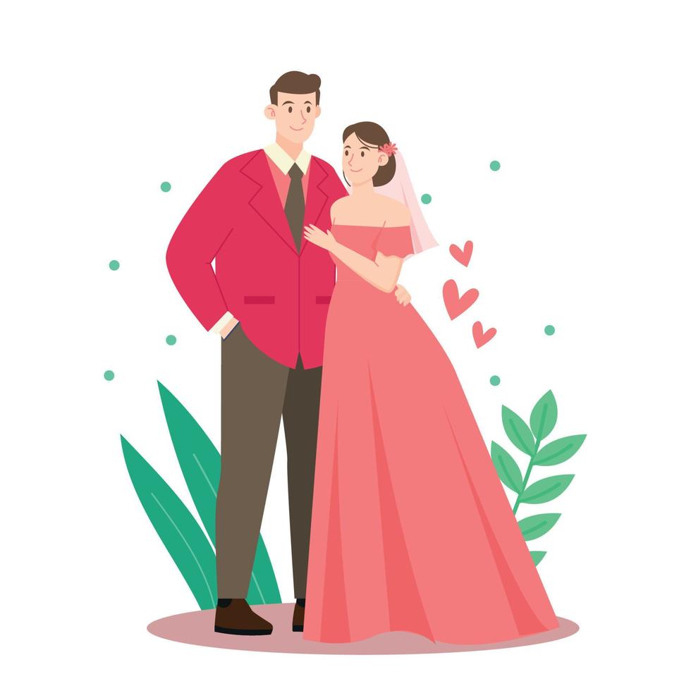Bride And Groom are Getting Married vector