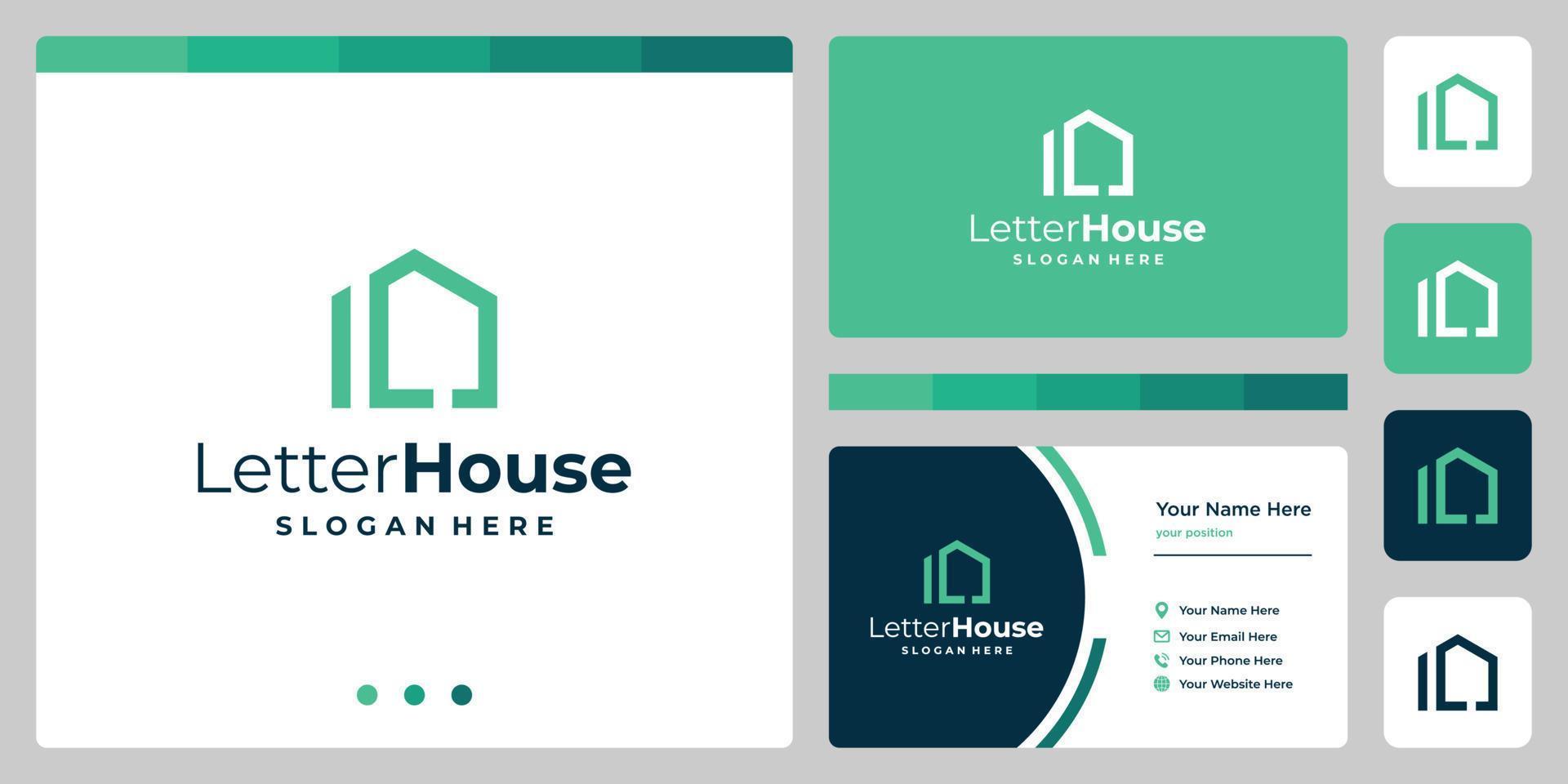 inspiration for the shape of a house with the initial letter L. vector premium