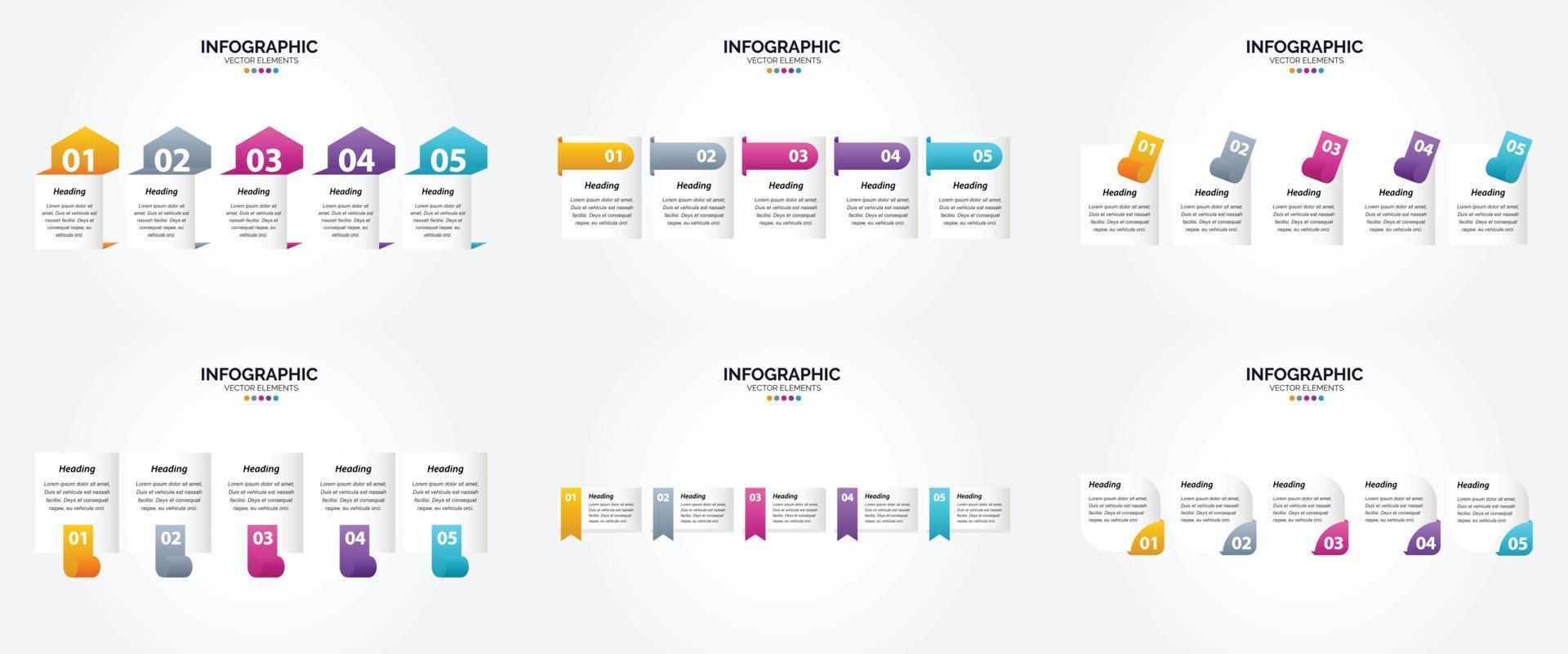 ilustración vectorial infografía conjunto de diseño plano para folleto publicitario y revista vector