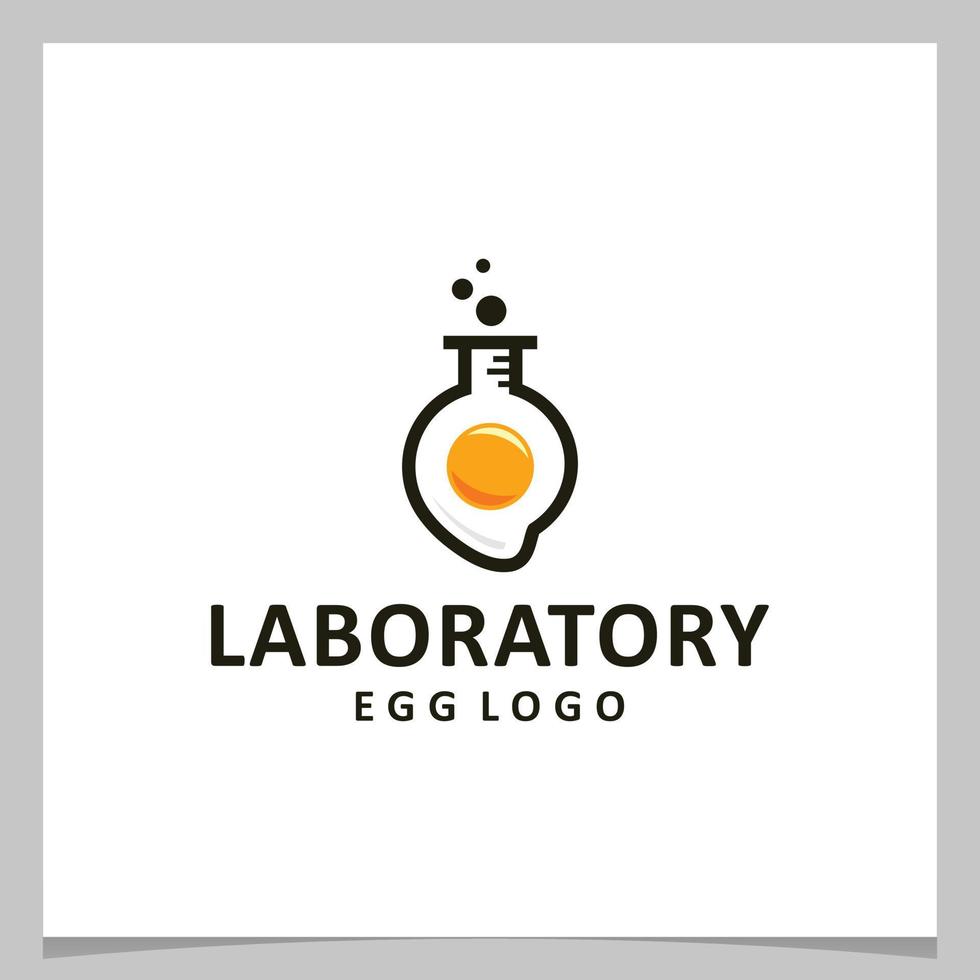 huevo de diseño de logotipo de inspiración con logotipo de laboratorio. vector premium