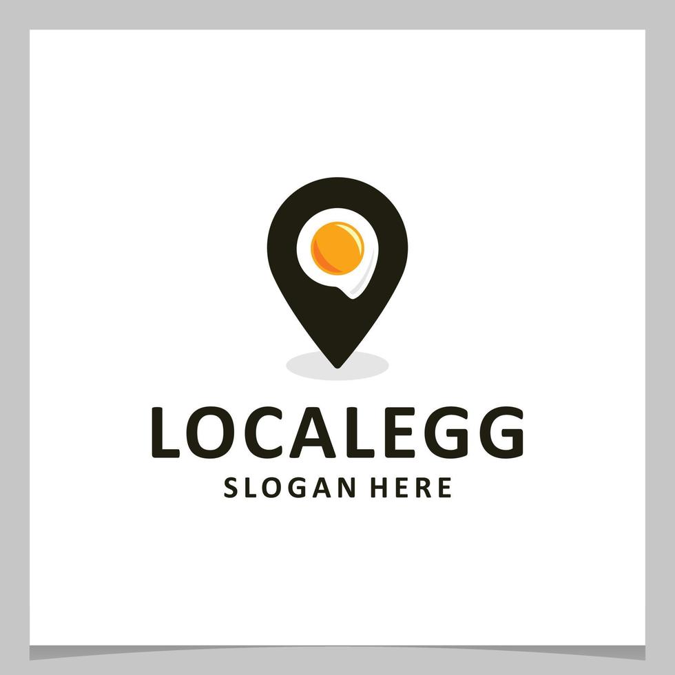 huevo de diseño de logotipo de inspiración con logotipo de ubicación. vector premium