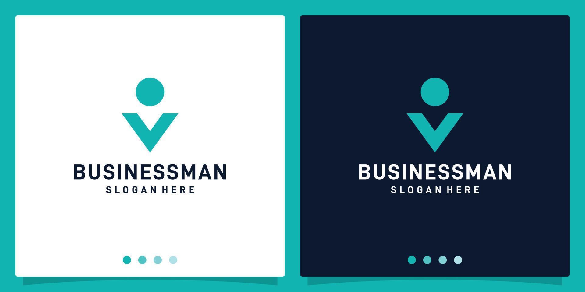 Design inspiration of a leader with letter V. future element icon of a business logo. Premium Vector